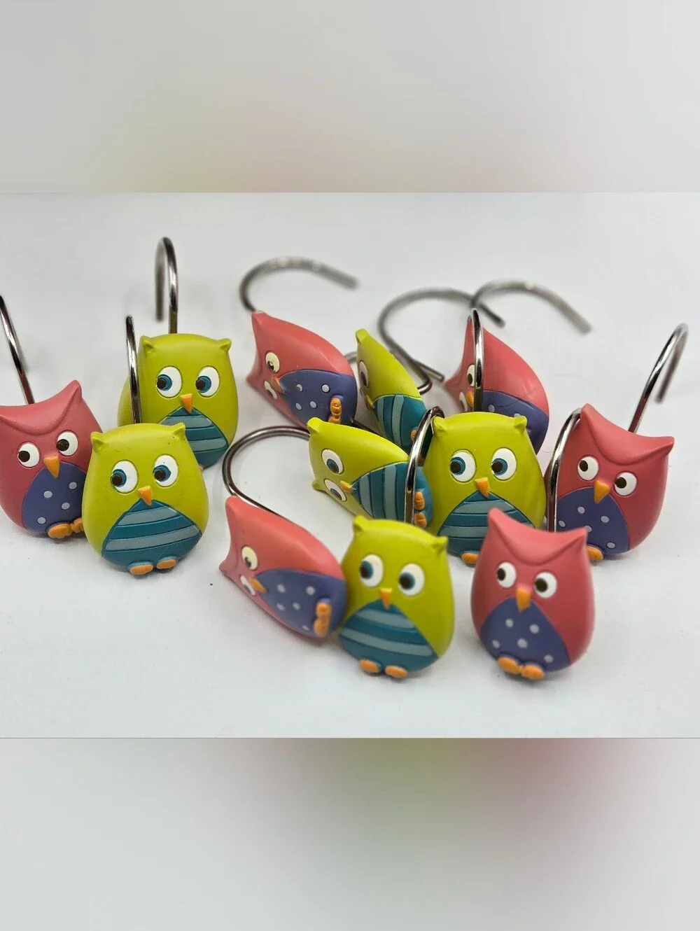 Children's Bathroom Owl Wooden Stool Owl Shower Curtain Hooks Owl Trashcan